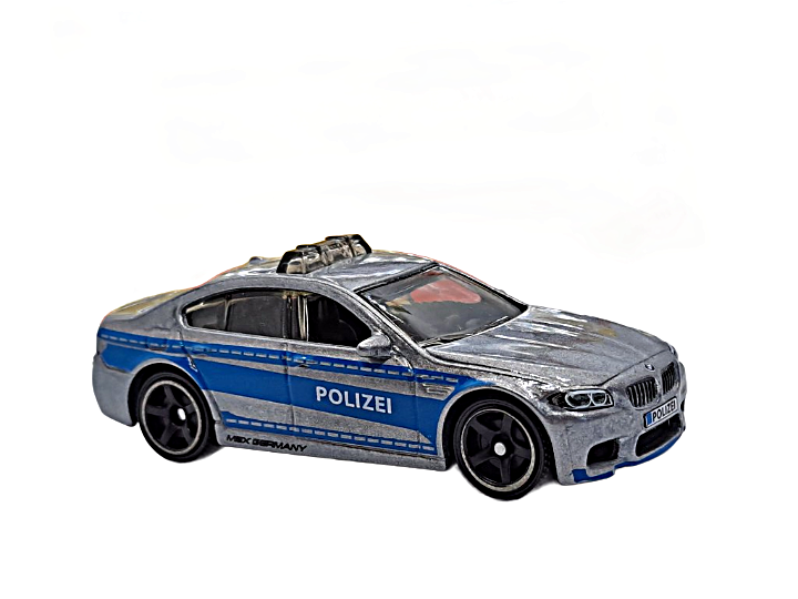 BMW M5 Police Car Metallic Silver Matchbox Scale 1:64